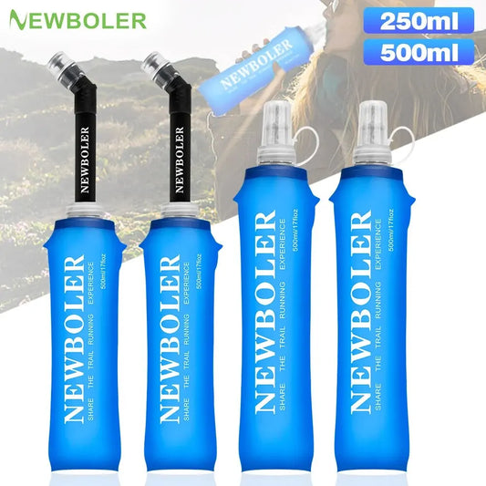 250Ml 500Ml Water Bottle TPU Folding Soft Flask Sport Water Bottle Water Bag Collapsible Water Bottle Running Camping