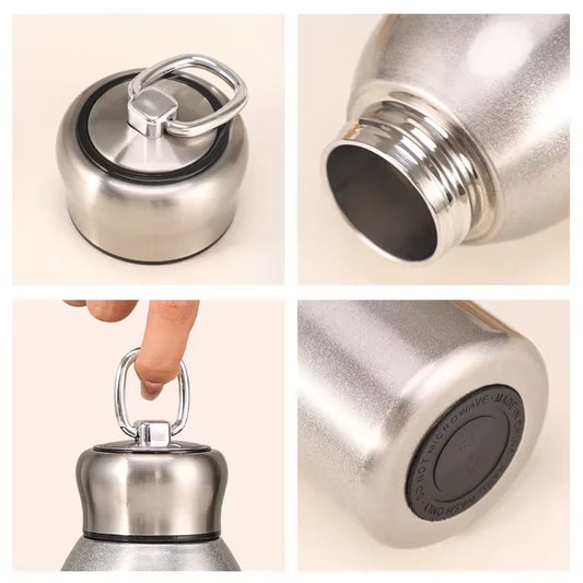New High-Value Mini Chubby Big Belly Cup 304 Stainless Steel Vacuum Thermos Cup Portable Carrying Ring Accompanying Cup