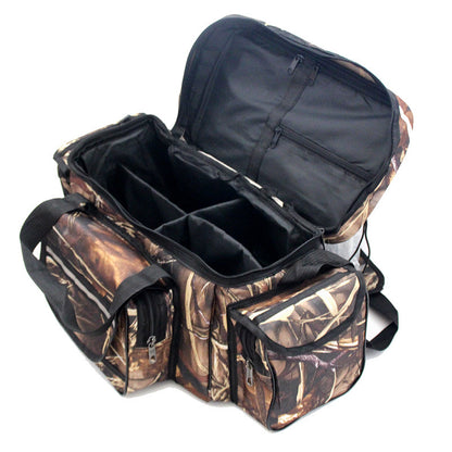 Large Capacity Fishing Tackle Bag with Camouflage Design