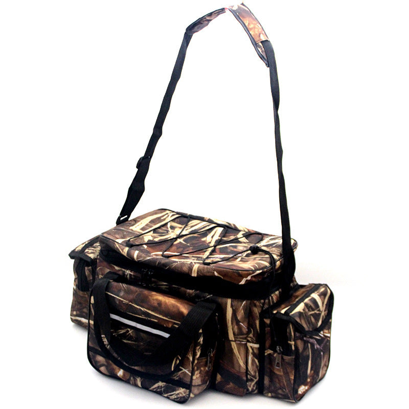 Large Capacity Fishing Tackle Bag with Camouflage Design