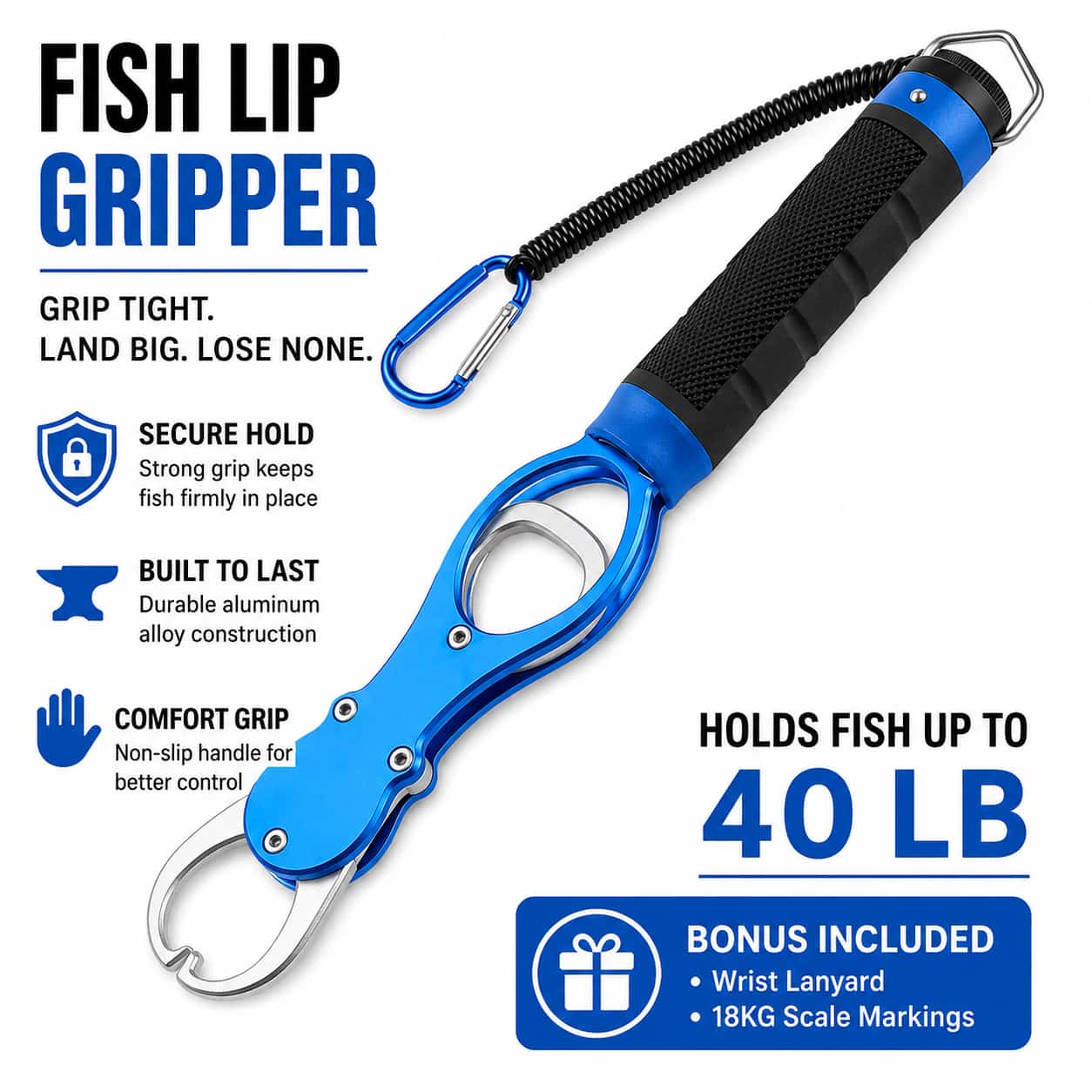 GripPro™ Fish Lip Gripper with Built-In Scale