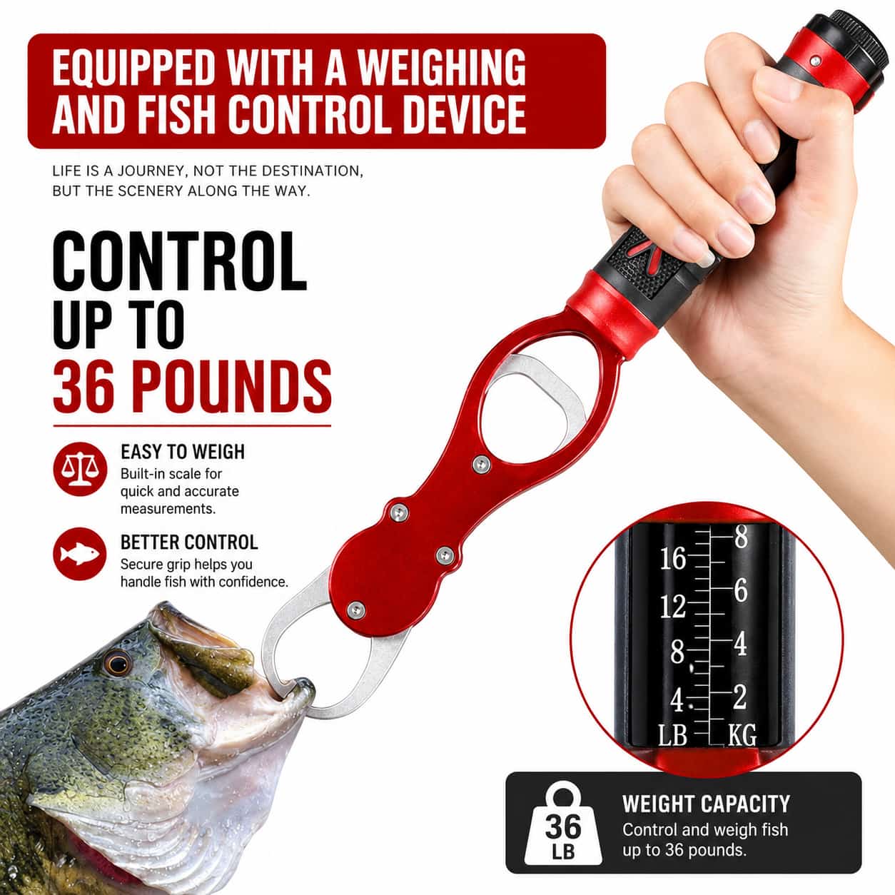GripPro™ Fish Lip Gripper with Built-In Scale