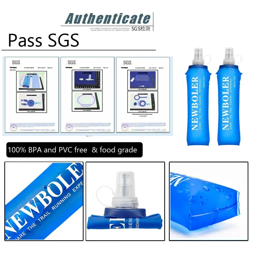 250Ml 500Ml Water Bottle TPU Folding Soft Flask Sport Water Bottle Water Bag Collapsible Water Bottle Running Camping