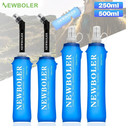 250Ml 500Ml Water Bottle TPU Folding Soft Flask Sport Water Bottle Water Bag Collapsible Water Bottle Running Camping