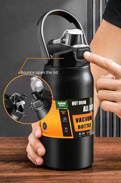 304 Stainless Steel Thermal Mug Outdoor Thermos Portable Tumbler Vacuum Flasks Cold and Hot Sports Water Bottle with Straw