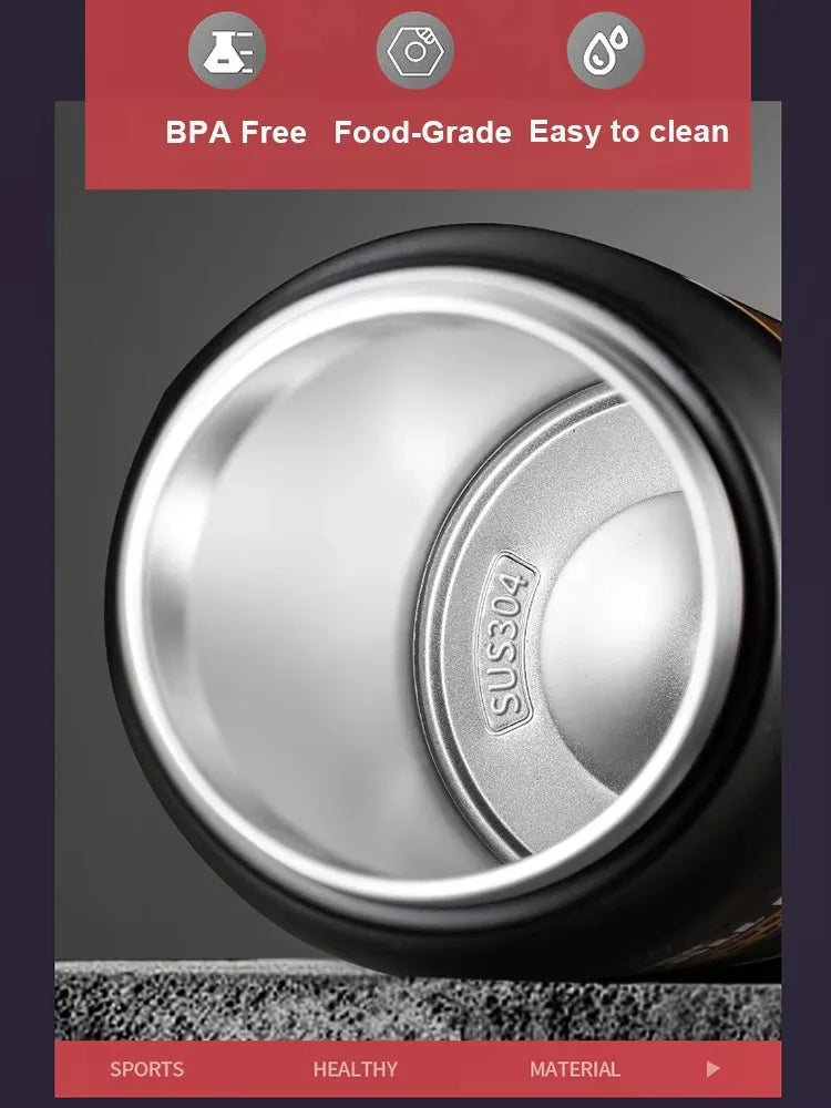 304 Stainless Steel Thermal Mug Outdoor Thermos Portable Tumbler Vacuum Flasks Cold and Hot Sports Water Bottle with Straw