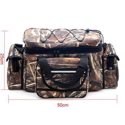 Large Capacity Fishing Tackle Bag with Camouflage Design